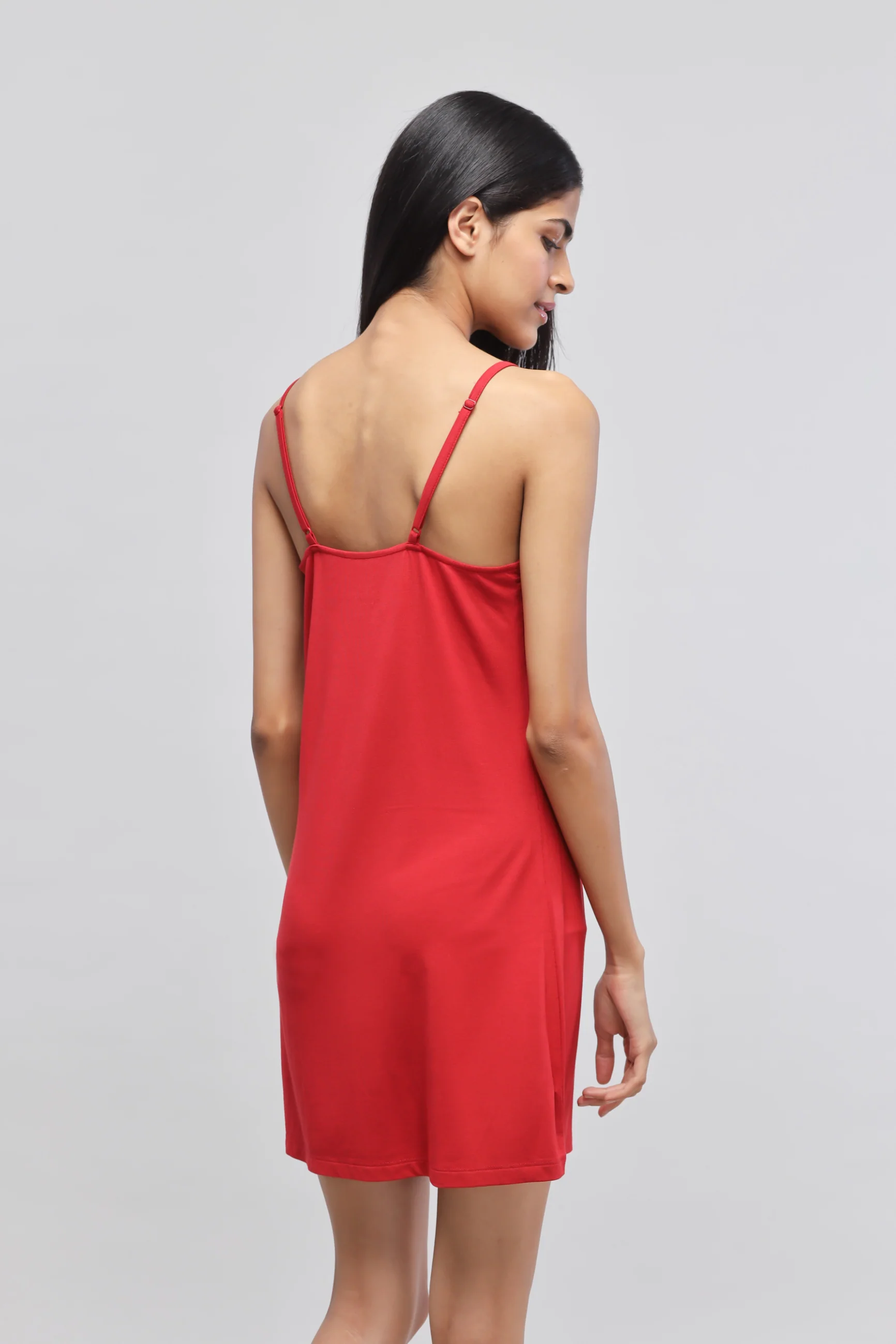 Cherry Red Lace Short Dress - Image 3