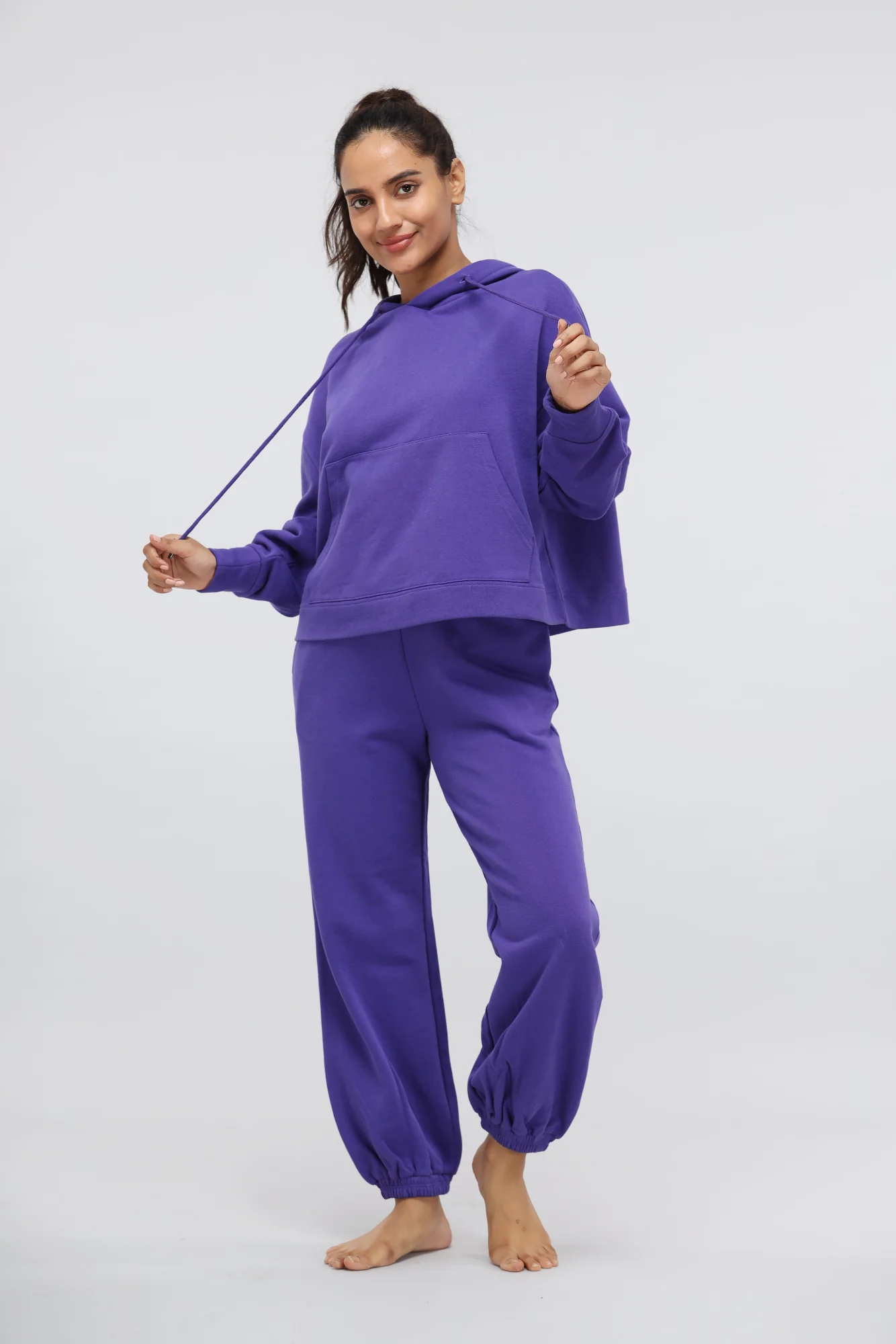 Deep Blue Terry Hoodie Set - Image 3