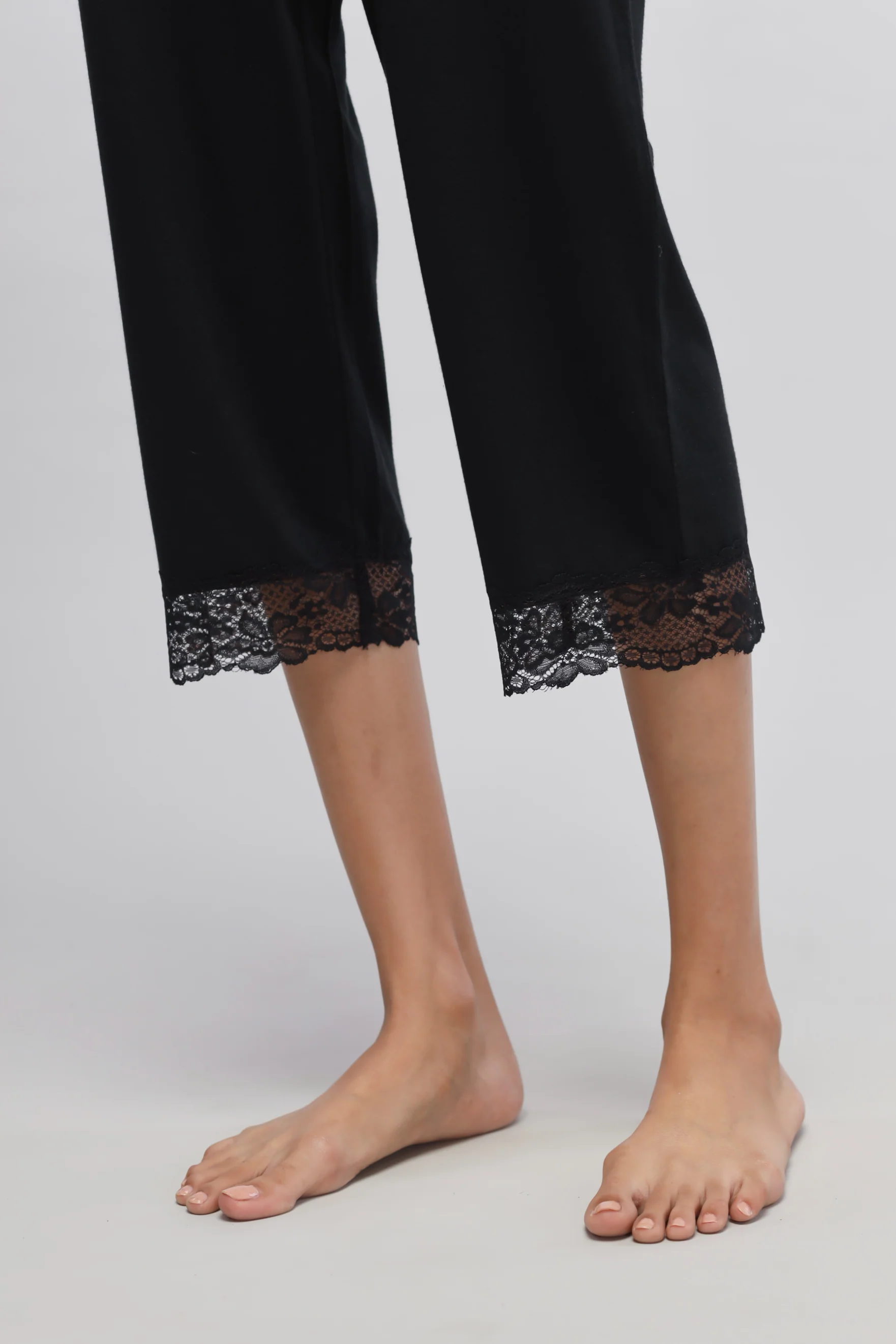 Delicate Black Lace Capri Set - Image 6