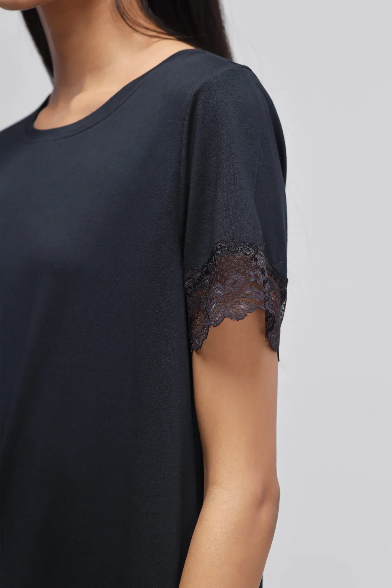 Delicate Black Lace Shorts Set - Image 6