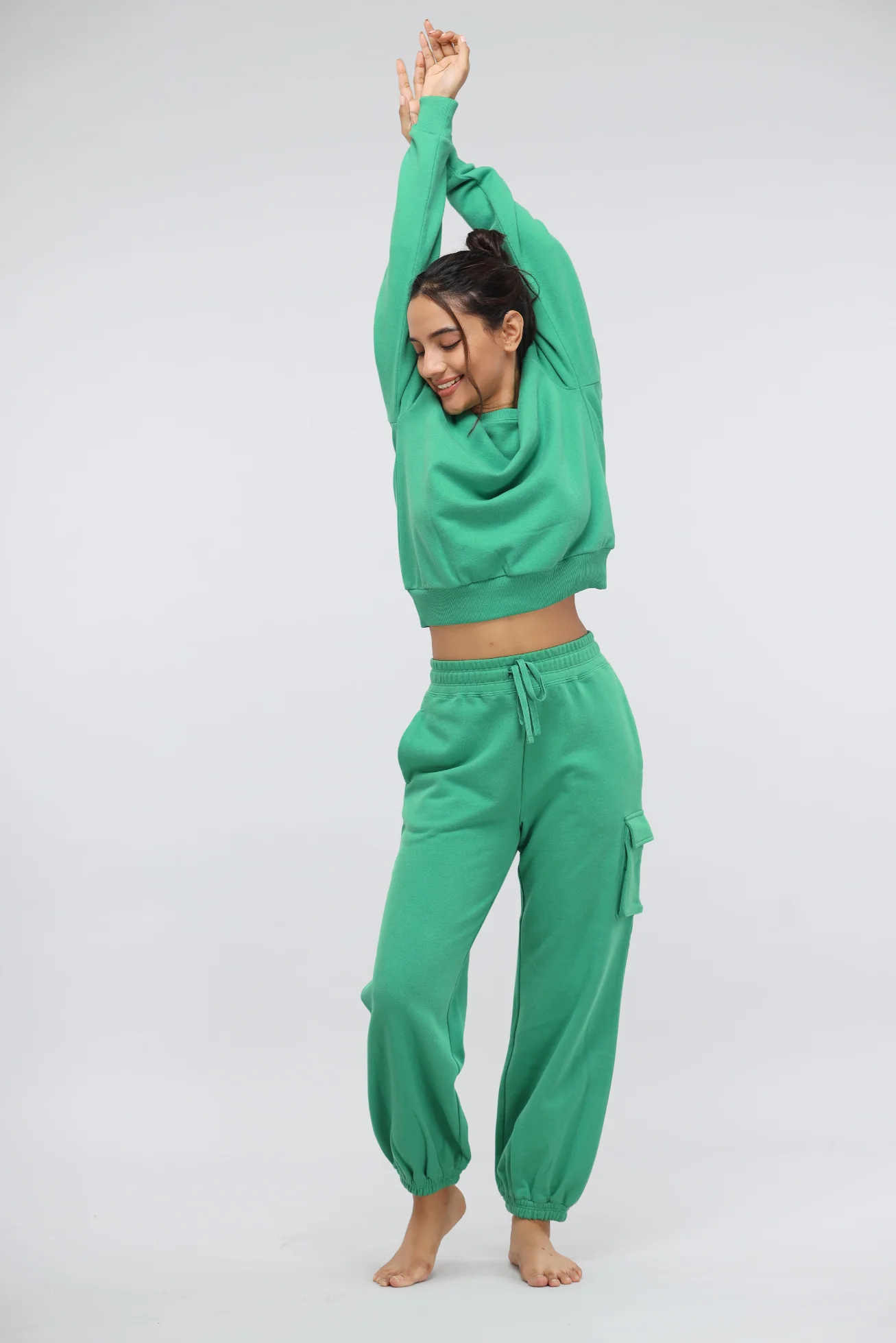 Green Bee Relaxed Terry Sweatshirt - Image 4