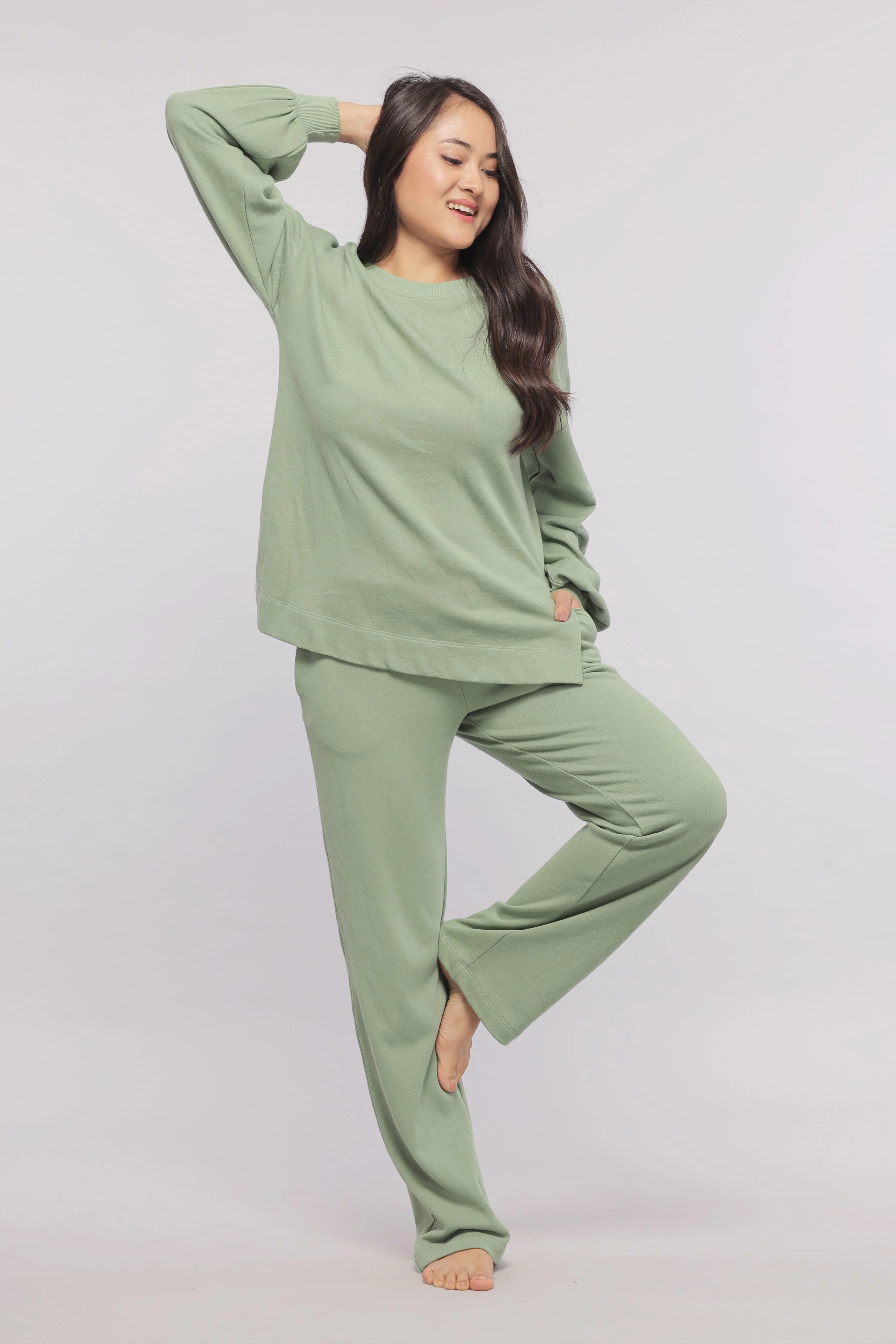 Mint Green Terry Travel Loungers - Image 4