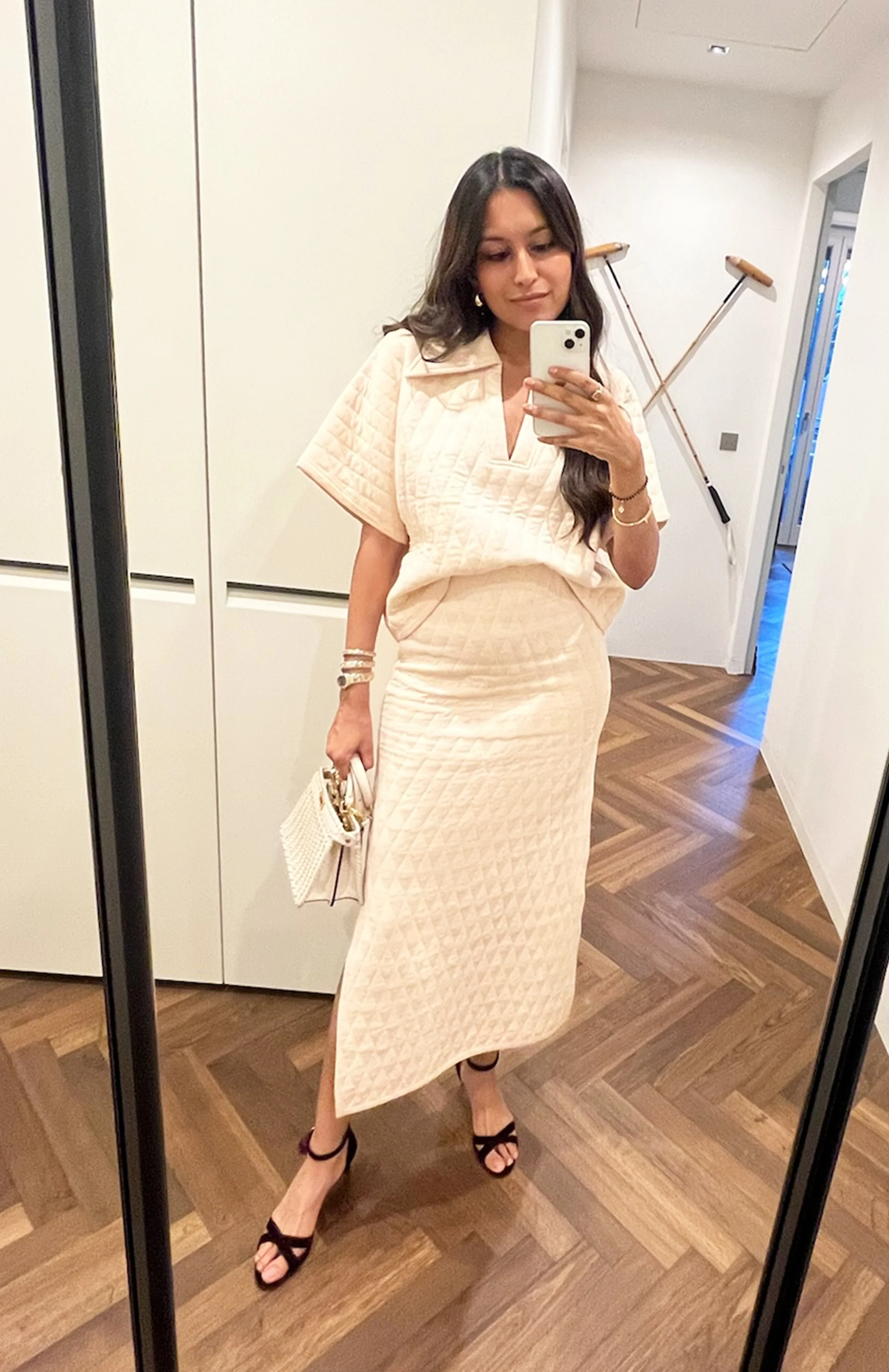 Quilted White Skirt Set - Image 3