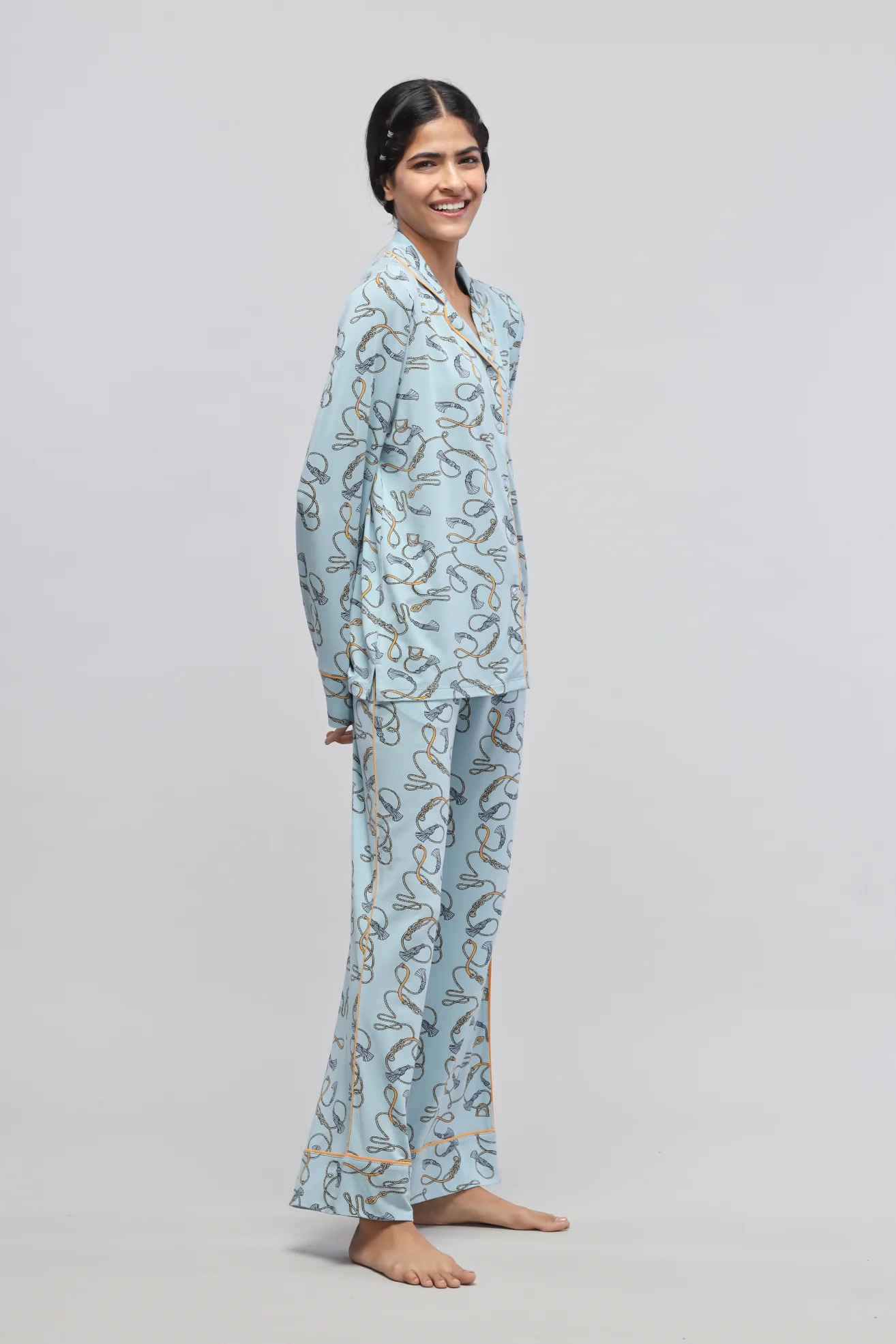Rope Prined Full Sleeve Pajama Set - Image 3